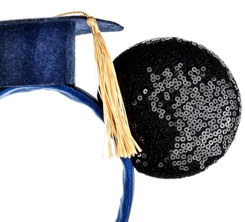 Graduation Cap Sequin Headband with Sparkling Bow - A Miaow