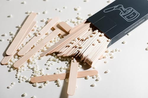 Wood Waxing Sticks for Hair Removal - 50 Count Wooden Spatulas