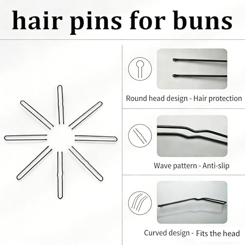 Brown U Shaped Hair Pins - 20PCS French Metal Hairpins for Updos