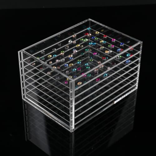 6 Layers Acrylic Nail and Eyelash Storage Organizer Clear Cosmetic Box
