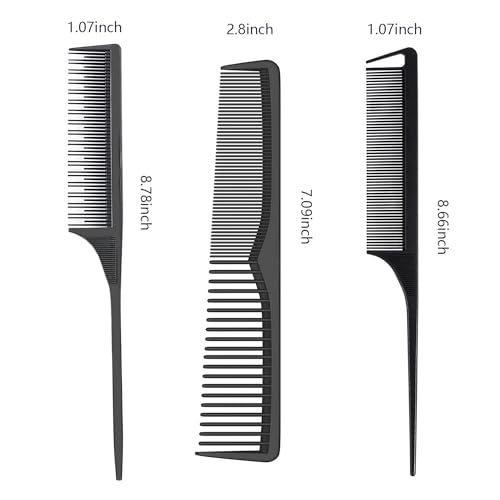 Professional 6-Piece Carbon Fiber Hair Comb Set - Anti-Static & Heat Resistant