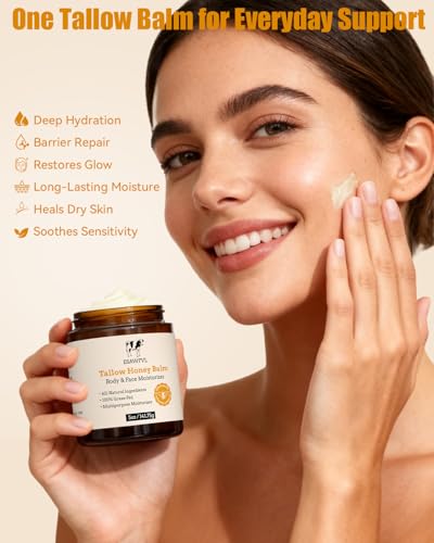 Whipped Tallow and Honey Balm - Natural Moisturizer for Face & Body - 5oz