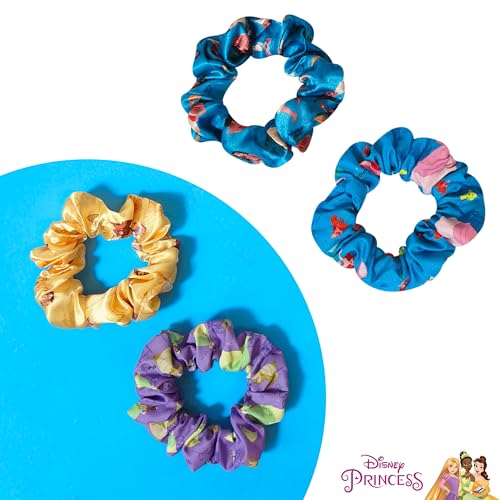 Disney Princess Scrunchies for Girls - 4 Large Character Hair Accessories