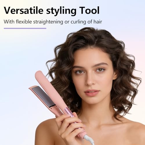 WINB 2-in-1 Hair Straightener and Curler, 1-Inch Ceramic Flat Iron