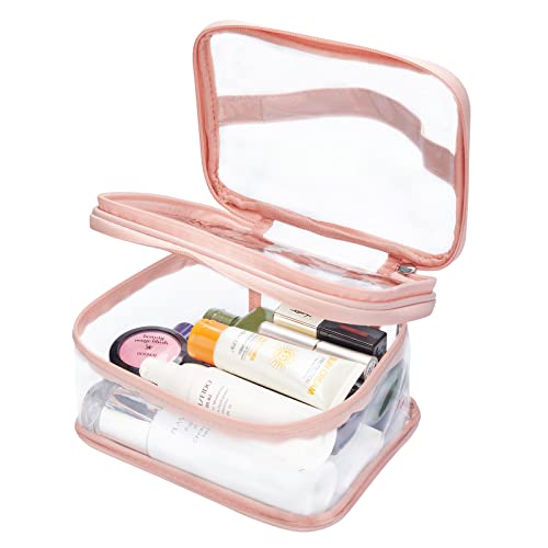 HAOGUAGUA Double Layer Clear Cosmetic Bag Makeup Bag, Waterproof