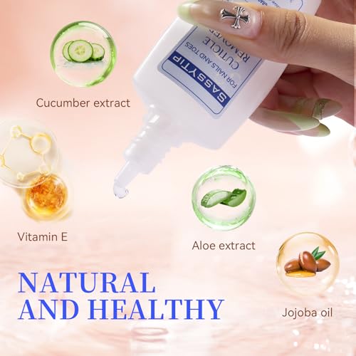 SASSYTIP Cuticle Remover Gel with Jojoba Oil & Vitamin E - 1 fl oz, Clear / Transparent