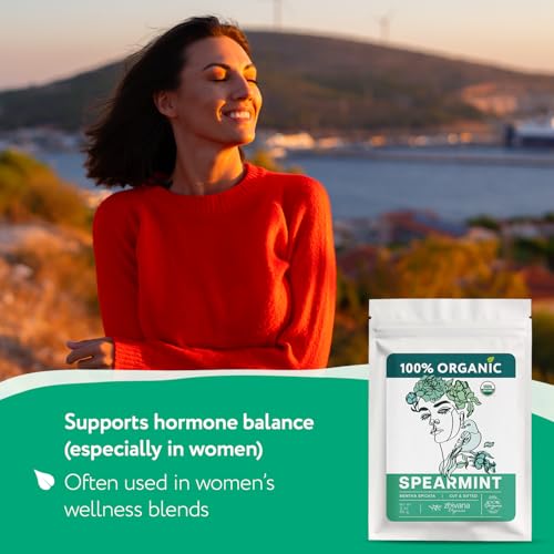 Organic Spearmint Tea Loose Leaf 3 oz - Digestive & Hormonal Support