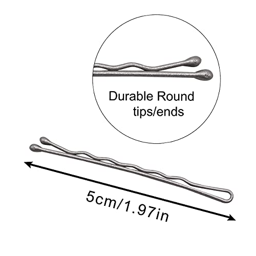 KWONG Dofash Silver 5cm Wave Hair Pins - Bulk 260 Pack for Thick & White Hair