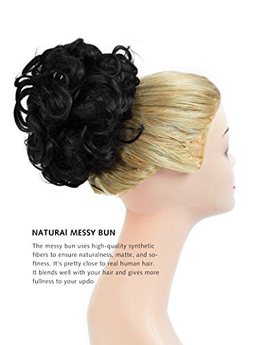 Yamel Messy Bun Scrunchie Chignon Hairpiece for Women - Black 1B#