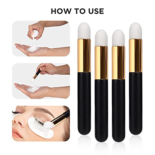 BEYELIAN 20 Pcs Black Lash Shampoo Brush Set for Eyelash Extension & Facial Cleansing (Brushes-Black)