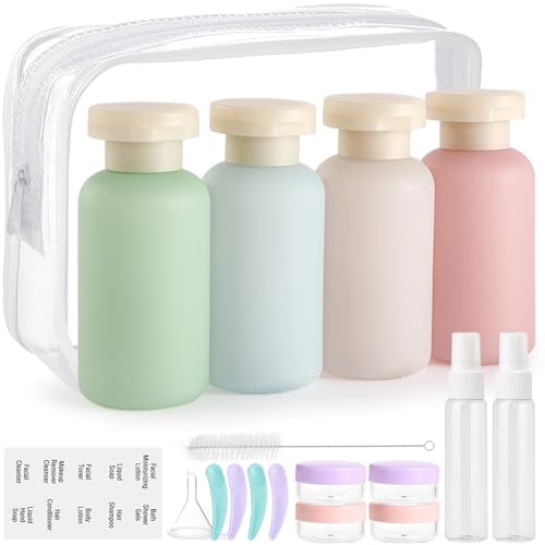 18-Pack Leak-Proof Travel Toiletry Bottles Set - BPA-Free Containers