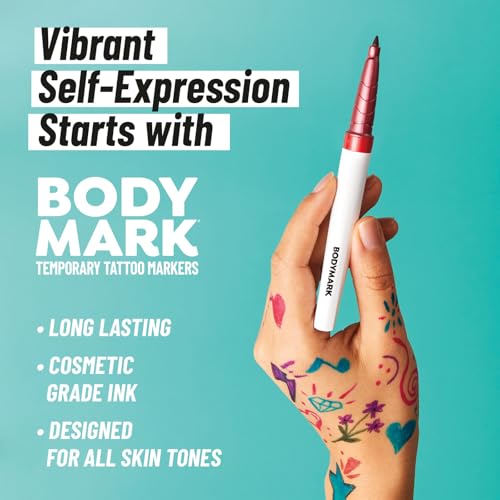 BODYMARK Temporary Tattoo Markers - 8-Count Skin-Safe Color Set