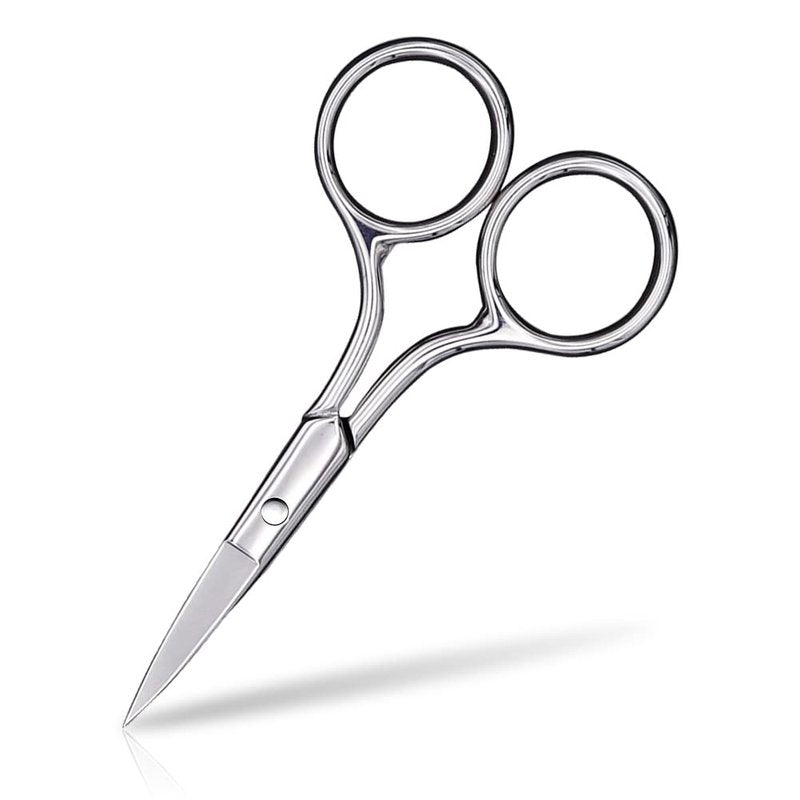 Eyebrow Scissors, Precision Grooming Shears, Nose Hair Trimmer - Professional Stainless Steel Fine Tip for Beard, Mustache, Eyelashes, Cuticles- ASONTAO (1Pcs Eyebrow Scissors)