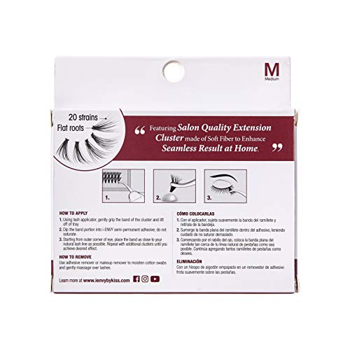 i•ENVY 20D Lash Extension Clusters - Medium, 3 Pack for Volume & Seamless Results