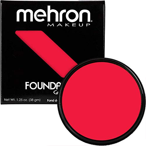 Mehron Professional Greasepaint Foundation - Bright Red, 1.25 oz