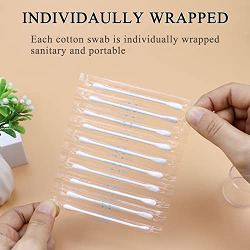 Sppry Double Tipped Cotton Swabs - Individually Wrapped Ear & Makeup Applicators, Round Earpick End, 100 Pack