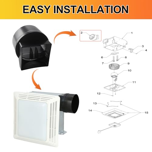 4-Inch Damper Duct Connector for Broan Nutone Ventilation Fans