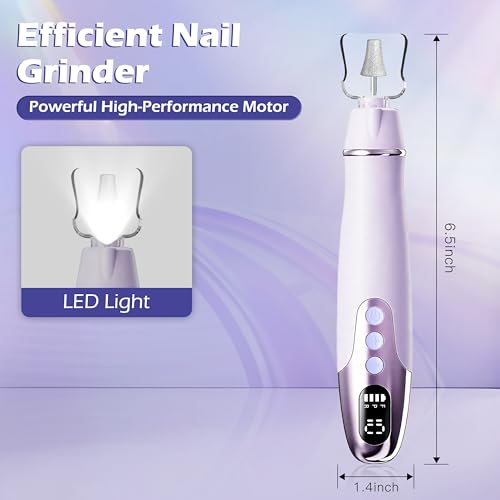 Floranurture Electric Nail Grinder Kit - 10 Speed Cordless Manicure/Pedicure with LED Display