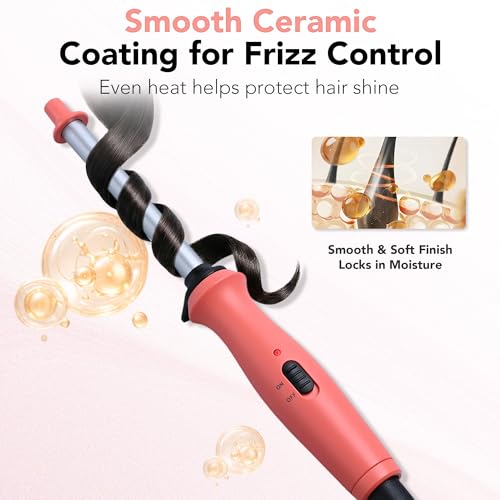 Ouphiny 3/8 Inch Mini Ceramic Curling Iron for Short Hair and Bangs