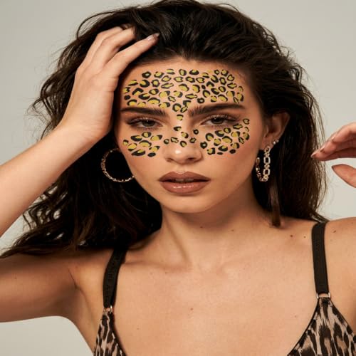 BLGTGH Style16 Leopard & Cheetah Temporary Tattoos 8 Sheets Waterproof Face Body Art Halloween