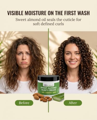 OBIA Naturals Sweet Almond Heavy Curl Cream for Twist Outs & Wash & Gos - 8 oz