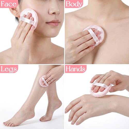 12-Pack Soft Cotton Makeup Powder Pads - 2.36" Round Puffs