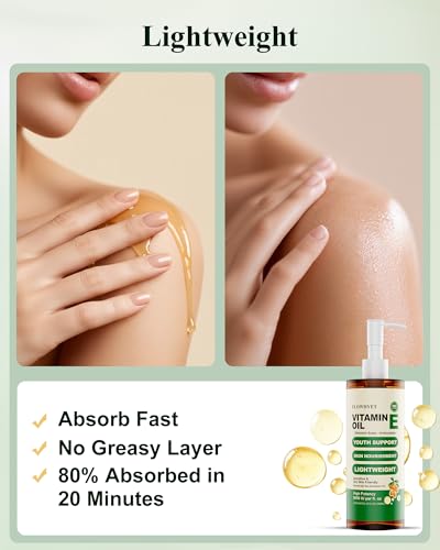10 Fl Oz Organic Vitamin E Oil for Skin, Scars & Hair - Unscented