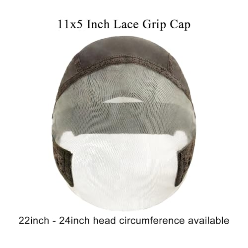 2-Pack Adjustable Non-Slip Wig Grip Caps with Transparent Lace Front