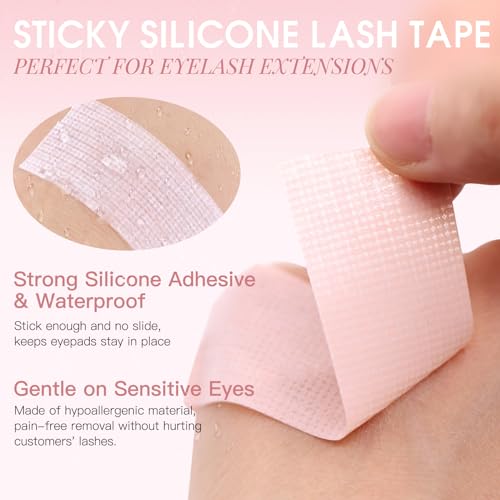 Silicone Eyelash Extension Tape - Breathable Medical Adhesive 0.5 In x 4 Yds (2 Rolls)