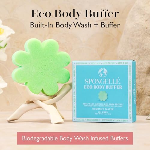 Spongellé Coconut Water Body Buffer - Eco-Friendly Exfoliating Scrubber