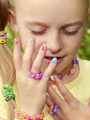 Wsimily 120Pcs Kids Colorful Short Fake Nails Set - Safe Acrylic Nail Art Kit - Variation A