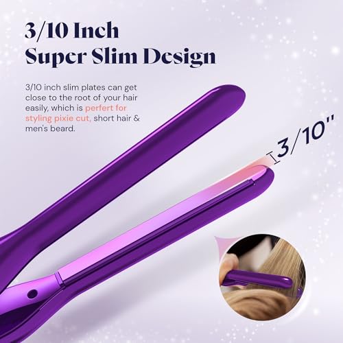 Manelix 0.3-Inch Mini Flat Iron for Short Hair, 2-in-1 Hair Straightener