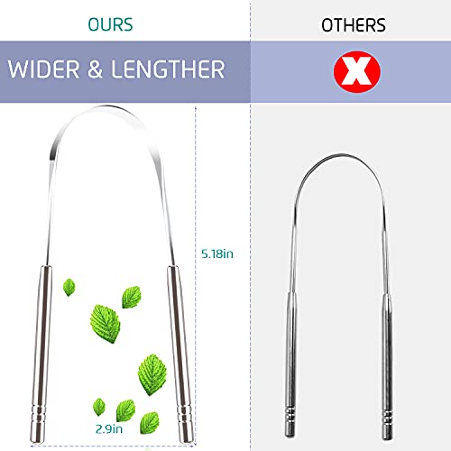 Stainless Steel Tongue Scraper Set - 4PCS Medical Grade Oral Hygiene