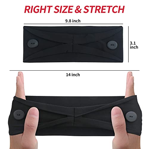 Button Headbands for Masks - Non-Slip Wide Elastic Sweatband for Nurses