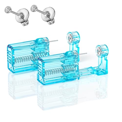 Orglace Disposable Ear Piercing Kit 101#-2mm Self-Piercing Gun with Earrings