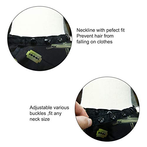 Professional Waterproof Hair Cutting Cape with Snap Closure - 50x60 Inches Black Gold