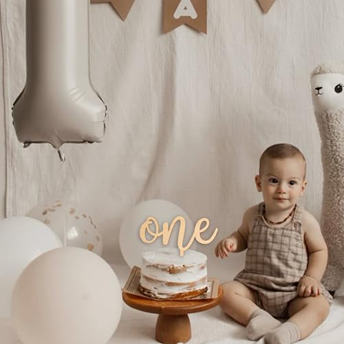 Wooden 'One' Cake Topper for First Birthday Celebrations