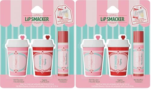 Lip Smacker Holiday Café Lip Balm Trio - Eggnog, Hot Chocolate, Marshmallow (Pack of 2)