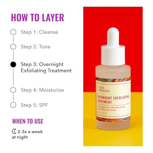Good Molecules Overnight Exfoliating Treatment Pack of 2 - AHA & BHA