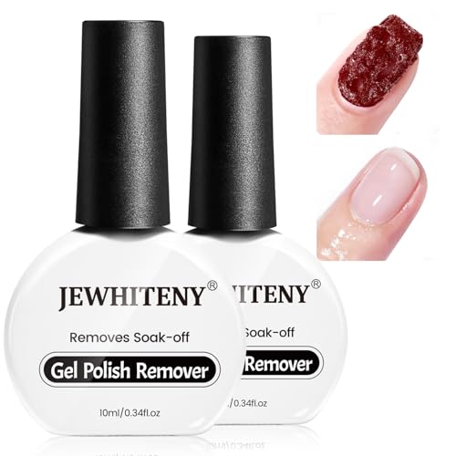 JEWHITENY Gel Nail Polish Remover - Fast & Easy 2x10ml Bottles for Home & Salon