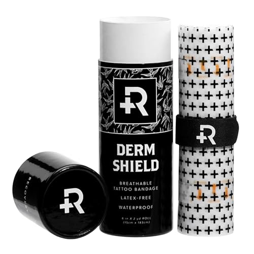Recovery Aftercare Derm Shield Tattoo Cover Up Patch - Latex-Free & Waterproof Tattoo Aftercare Bandage - Transparent Matte Film - Breathable & Flexible - Promotes Healing & Skin Renewal (6" x 2?yd)