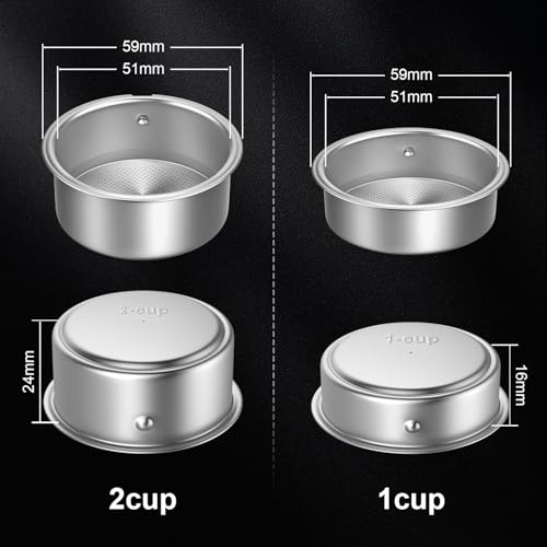 51mm Stainless Steel Espresso Portafilter Basket - Double Layer