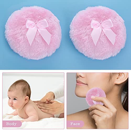 Sibba Large Fluffy Puff, 4 Inch Ultra Soft Washable Reusable Velour