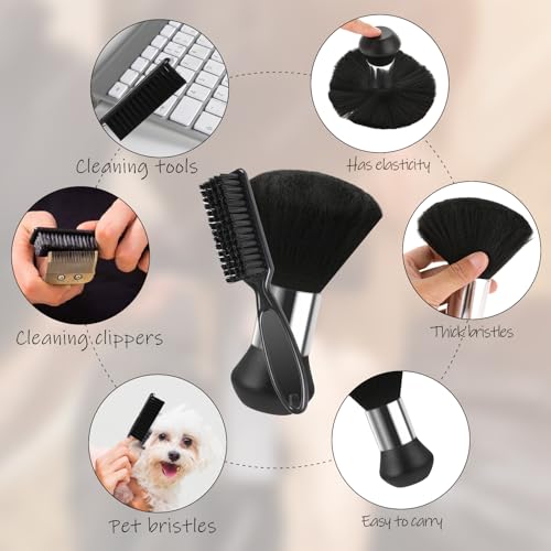 2-Piece Barber Neck Duster & Clipper Brush Set for Hair & Facial Cleaning
