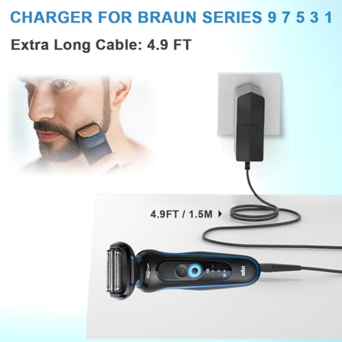 Braun Shaver Charger for Series 1, 3, 7 & 9 Electric Razors - Worldwide Compatibility