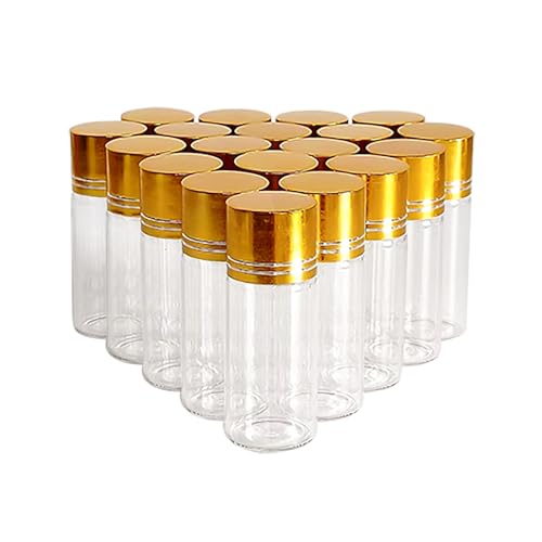 30 Pack Clear Glass Sample Jars with Aluminum Screw Caps - 5/10/15ml for Essential Oils, Spices, Wedding Favors, Message Bottles