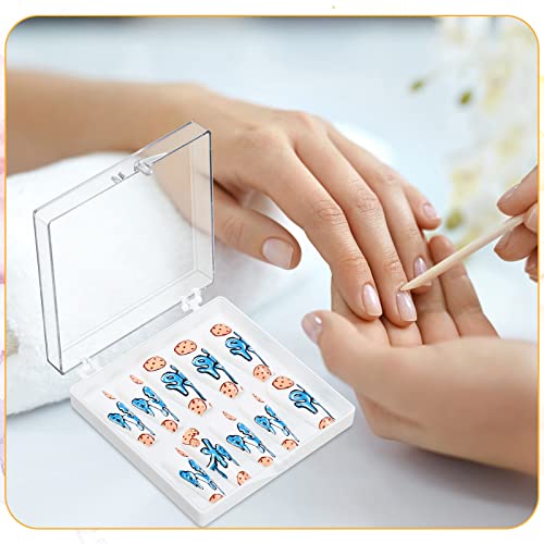 White 15 Pcs Nail Press On Display Case Organizer with Acrylic Storage Box