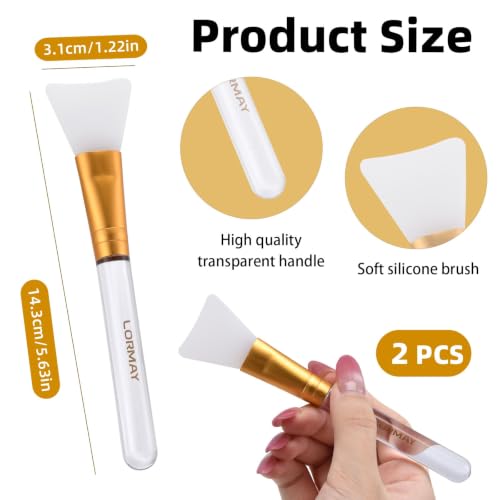 LORMAY Silicone Face Brush - Tapered Head for Even Mask Application