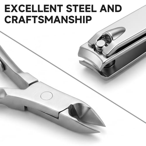 15-Piece Stainless Steel Nail Clippers Set with Leather Case