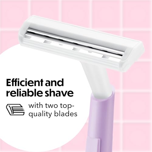 BIC Silky Touch Disposable Razors for Women - 2 Blades, 40 Count Pack (Travel Covers) - Brand New